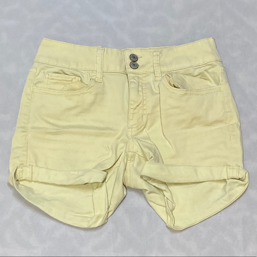 SO Yellow Denim Midi Shorts